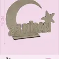 23 Nisan Ahşap Boyama Seti Ay Yıldız & Bayrak Figürlü