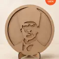 25 cm Standlı Atatürk Portresi Boyama Kiti ve Masa Dekoru