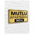 Apartman-site Kapı Isimliği Kapı Tabelası Gold 20x29 Cm