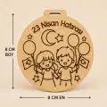 8 cm 23 Nisan Hatırası Boyanabilir Ham MDF Madalyon – Okul Etkinliği