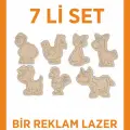 Ahşap 7 li Set Hayvanlar Boyama Eğitici Montessori Çocuk Gelişim Oyuncağı
