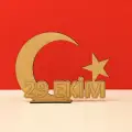 Ahşap Boyama 29 Ekim Cumhuriyet Bayrak ve Ay Yıldız Figürü Etkinlik