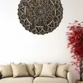 Ahşap Dekoratif Floral Mandala Duvar Dekorasyonu (40 cm)