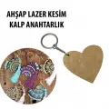 Boyanabilir Ahşap Kalp Anahtarlık lazer kesim