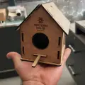 Boyanabilir Ahşap Kuş Evi - 10x10x13 cm | 3 mm Ham Mdf (Demonte)