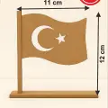 Boyanabilir Türk Bayrağı Standlı Ahşap Oyuncak Etkinlik Aktivite 1 Ad