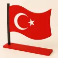 Boyanabilir Türk Bayrağı Standlı Ahşap Oyuncak Etkinlik Aktivite 1 Ad