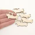 Dekoratif Ahşap Retro Vintage Uçak Figürü 50 Adet