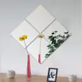 Dekoratif Kare Ayna Pleksi Gümüş 30x30cm 4 Adet