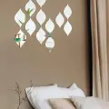 Dekoratif Su Damlası Ayna Pleksi Gümüş Aynalı Duvar Dekoru (6x10cm) 12li Paket