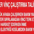 Gezer Vinç Çalıştırma Talimatı Levhası