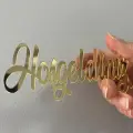Hoşgeldiniz Pleksi Etiket 1 mm gold & gümüş