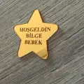 İsim Yazılı Yıldız Özel Kesimli Aynalı Pleksi Gold & Gümüş