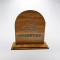 Kafe Restoran Ahşap Masaüstü Rezerve Yazısı