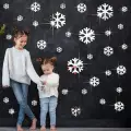 Kar Tanesi Yılbaşı Happy New Year Duvar Dekoru | 30 Parça Ürün | 1MM Yapışkanlı Pleksi Ayna