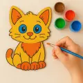 Kedi Ahşap Boyama Okul Diy Etkinlik Aktivite Sanat