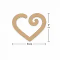 Kıvrımlı Sonsuz Kalp Ham Mdf Dekor Boyanabilir 8x7 cm