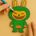Labubu Karakteri Ahşap Boyama – Okul Öncesi DIY Etkinlik ve Sanat Aktivitesi