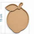 Limon Şeklinde Boyanabilir Ham MDF Dekoratif Sunum Kahve Tepsisi 15x10 cm