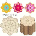 Mandala Ahşap Boyama Otonom Gelişim Çocuk Etkinliği Çocuk Gelişimi 15x15