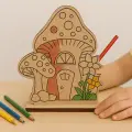 Mantar Ev Boyama Aktivite Sanat Okul Öncesi Anaokulu Kreş Etkinlik