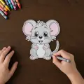 Minik Fare Boyama Aktivite Sanat Okul Öncesi Anaokulu Kreş Etkinlik