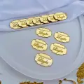 Özel Tasarım Gold Pleksi Düğün, Nişan ve Bebek Nikah Şekeri Pleksi