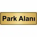 Park Alanı Yönlendirme Levhası 7 x 20 cm Altın Renk Metal