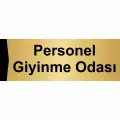 Personel Giyinme Odası 7X20CM Altın Renk Metal Yönlendirme Levhası