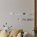 Pleksi Süs Akrilik Ayna Gümüş Motif Desenli Duvar Tavan Süsü Ev Dekorasyon