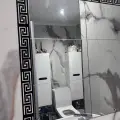 Pleksi Süs Akrilik Ayna Gümüş Motif Desenli Duvar Tavan Süsü Ev Dekorasyonu mdl2