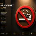 Premium Ahşap Pleksi Sigara İçilmez Tabelası 15 cm | Vidasız Montajlı Dekoratif Levha