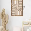 Rustik Boho Tarzı 3lü Ahşap Duvar Dekoru, Modern Ahşap Sanatı, Soyut Ahşap Bohem Ev Dekorasyonu