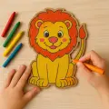 Sevimli Aslan Ahşap Boyama Figürü – Okul Öncesi DIY Etkinlik ve Sanat Aktivitesi