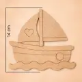 Sevimli Gemi Ahşap Boyama Aktivite Sanat 15 cm x 14 cm
