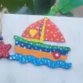 Sevimli Gemi Ahşap Boyama Aktivite Sanat 15 cm x 14 cm
