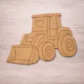 Sevimli iş Makinası Ahşap Boyama 14x12 cm