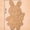 Sevimli Tavşan Ahşap Boyama 15 cm x 10 cm