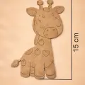 Sevimli Zürafa Ahşap Boyama Okul Etkinlik Aktivite 15 cm x 9 cm