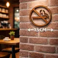 Sigara İçilmez Tabela 13 cm 3 mm Ahşap Desenli Lazer Kesim Dekoratif Duvar Levhası