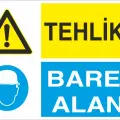 Tehlike Baret Alanı İş Güvenliği Levhası