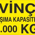 Vinç Taşıma Kapasitesi 1.000 Kg İş Güvenliği Uyarı Levhası