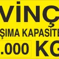 Vinç Taşıma Kapasitesi 2.000 Kg İş Güvenliği Uyarı Levhası
