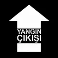 Yangın Çıkışı Yukarı Ok Zemin Boyama Şablonu 3 mm Ham MDF