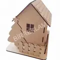 Yılbaşı Dekorlu Ağaçlı Boyanabilir Ahşap Ev Okul Aktivite Etkinlik