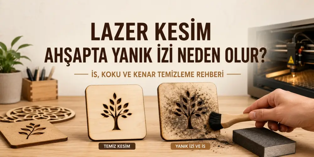 Lazer Kesim Ahşapta Yanık İzi Neden Olur? İs, Koku ve Kenar Temizleme Rehberi