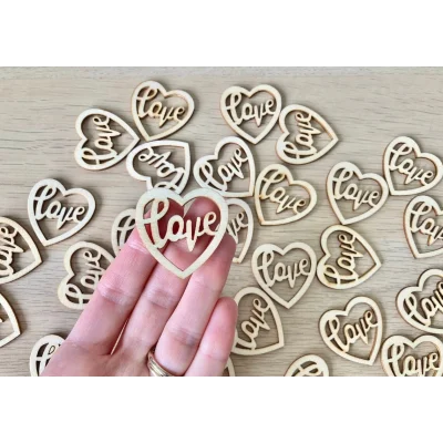 Rustik Love Yazısı 3,5 Cm Lazer Kesim