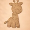 Sevimli Zürafa Ahşap Boyama Okul Etkinlik Aktivite 15 cm x 9 cm