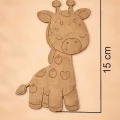 Sevimli Zürafa Ahşap Boyama Okul Etkinlik Aktivite 15 cm x 9 cm