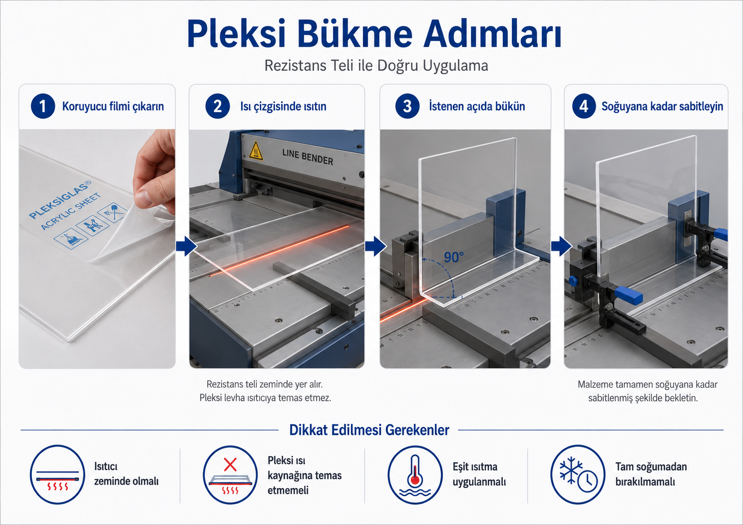 Rezistans teli ile pleksi bükme adımları ve doğru uygulama yöntemi